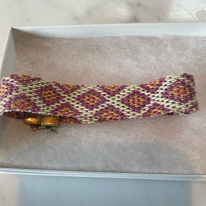 Lucky Brand brass & enameled mesh bracelet Purple triangles